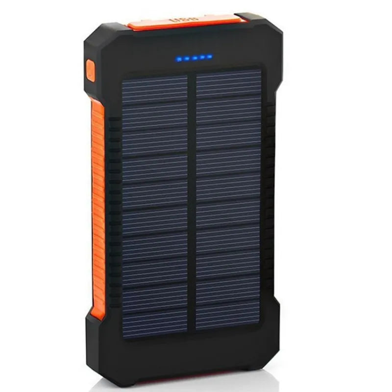 Powerbank solar 10000mAh impermeable color naranja con alta visibilidad