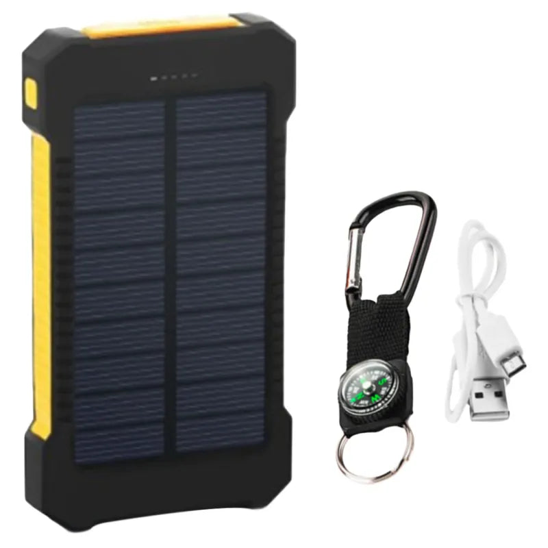 Powerbank solar 10000mAh impermeable color amarillo de alta visibilidad