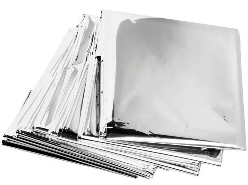 Manta térmica de emergencia mylar plateada 140x210cm para supervivencia outdoor